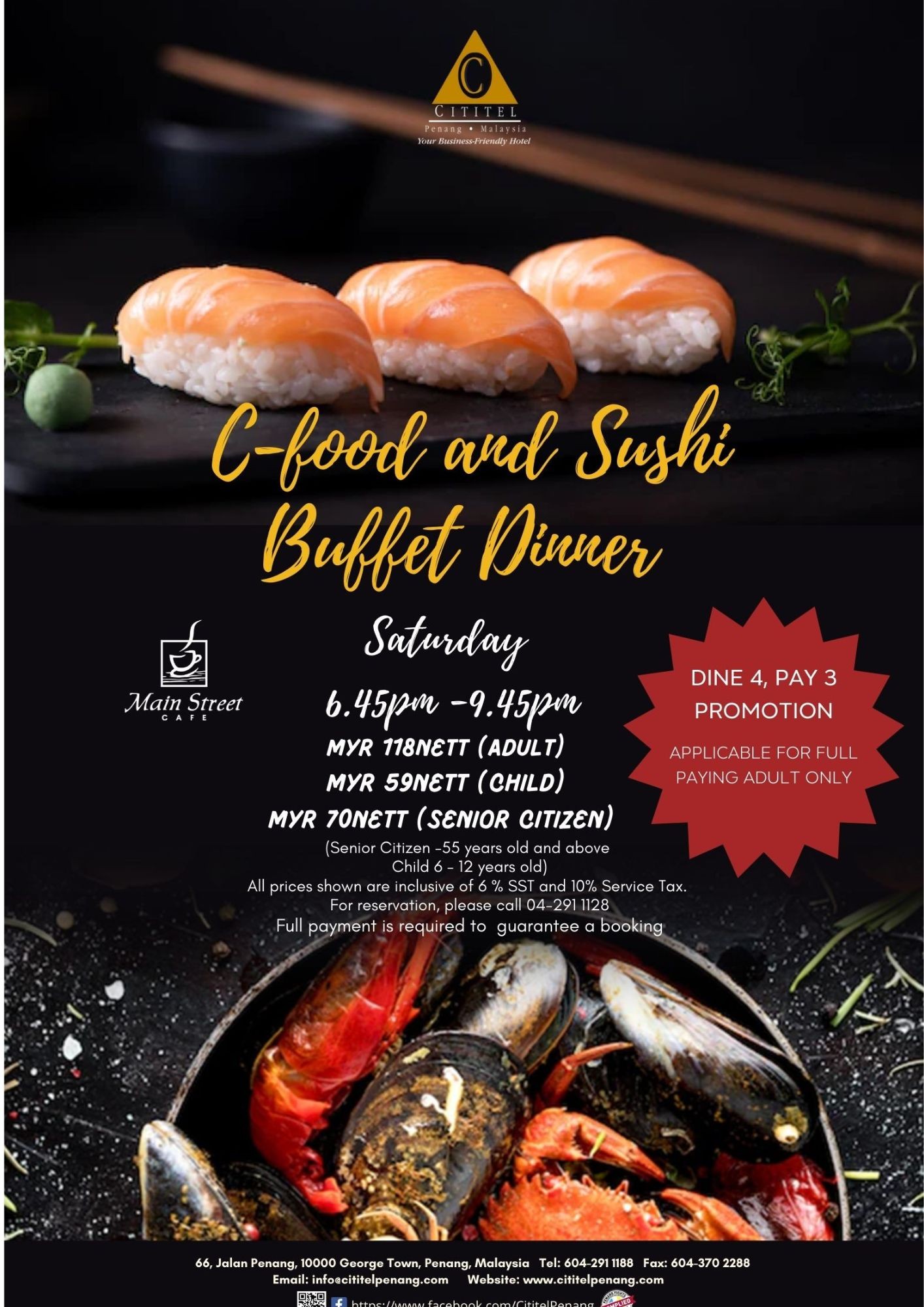 C-food and Sushi buffet by Cititel Penang