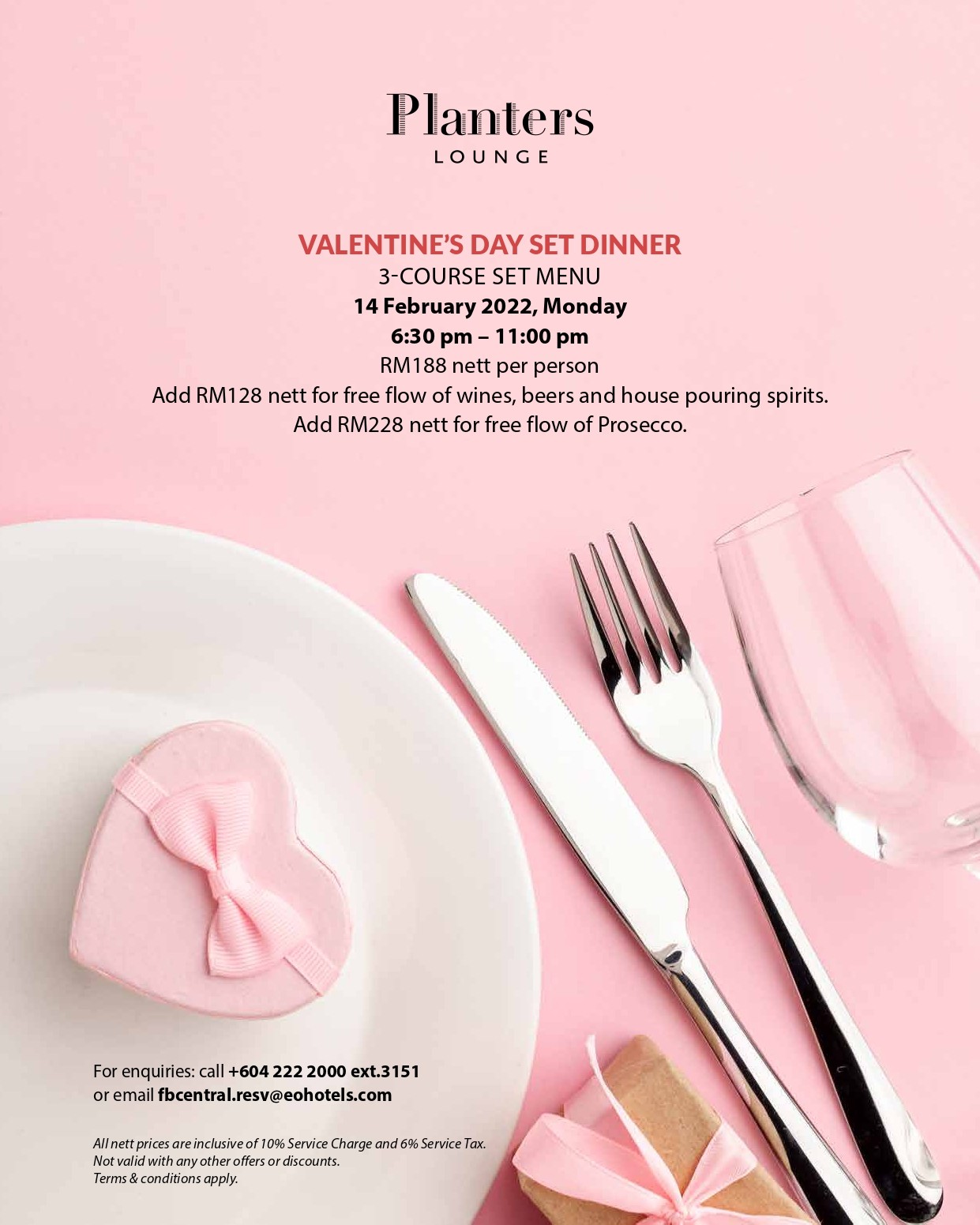 Planter's Lounge Valentine's Day by Eastern & Oriental Hotel