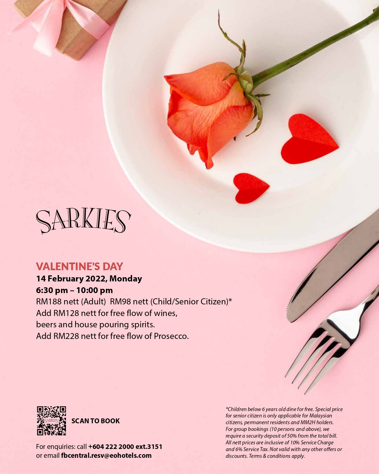Sarkies Valentine's Day by Eastern & Oriental Hotel