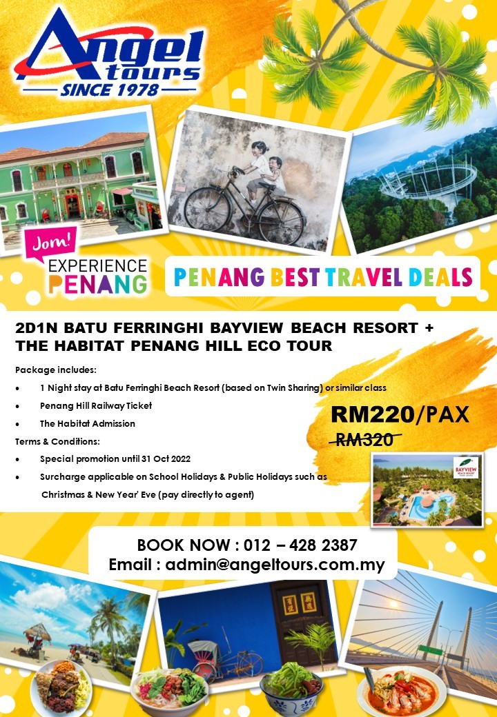 2D1N Batu Ferringhi Bayview Beach Resort + The Habitat Penang Hill Eco Tour